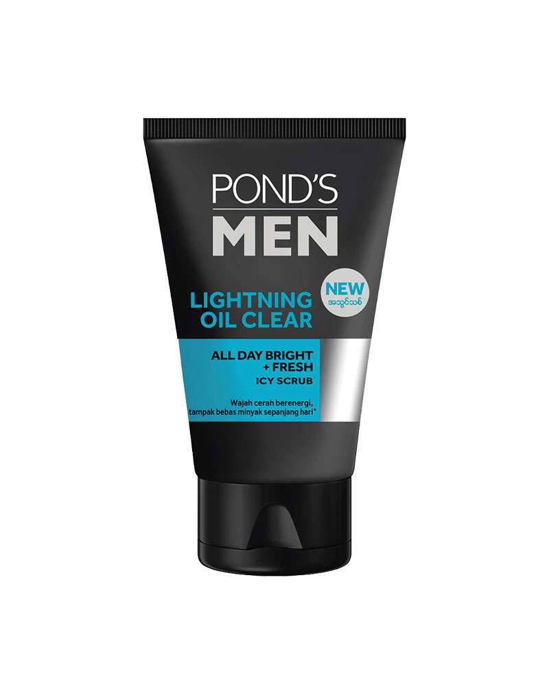 Pond's Men Facewash Lightning Oil Clear Icy Scrub 100gm