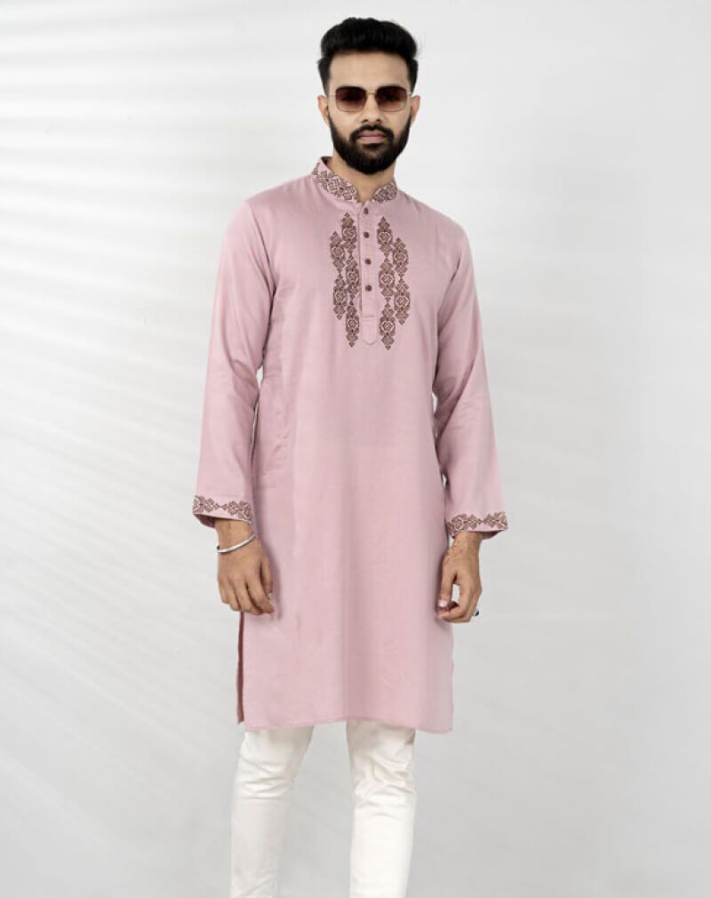 Melanie Pink Men’s Panjabi Eid Panjabi Collection Stylish Panjabi Collection
